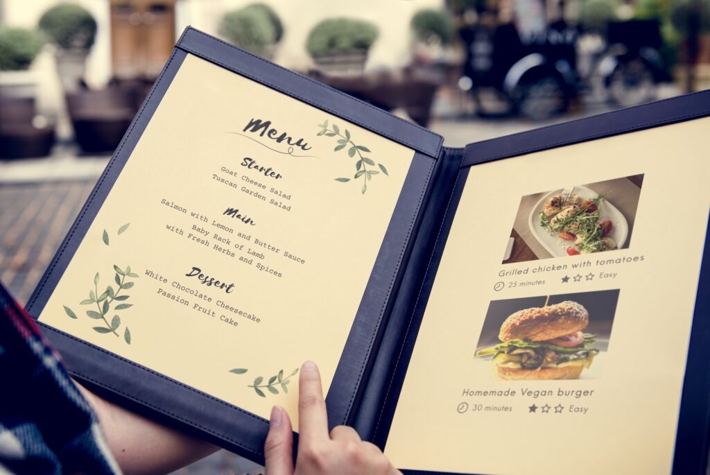 Restaurant menu