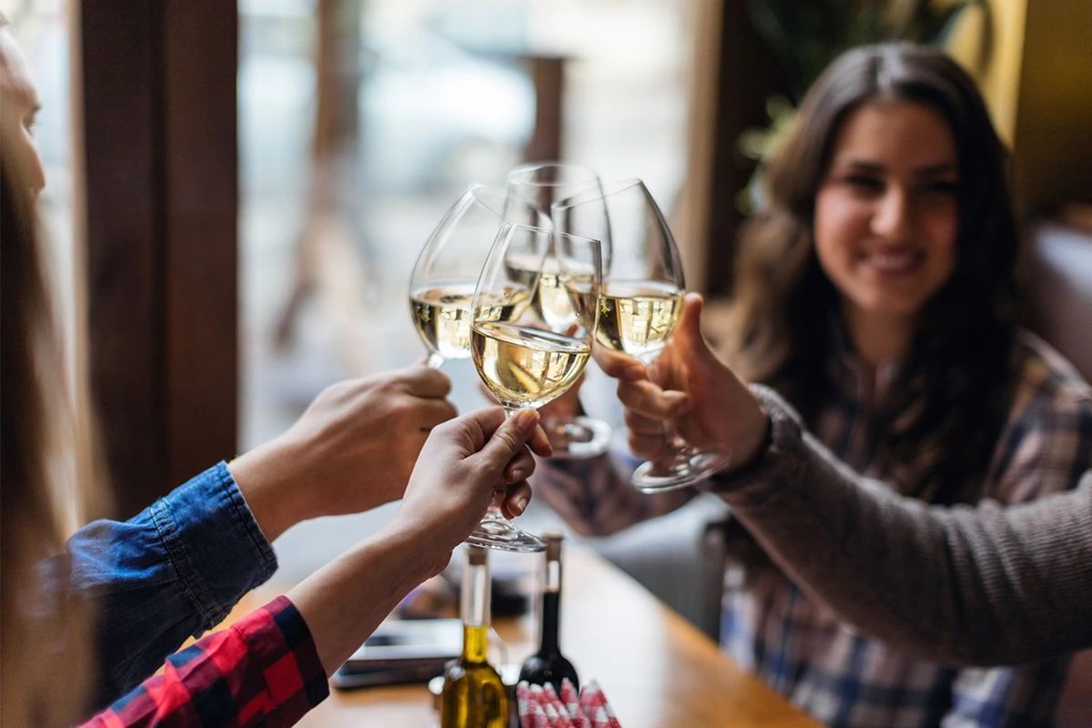 friends drinking chardonnay