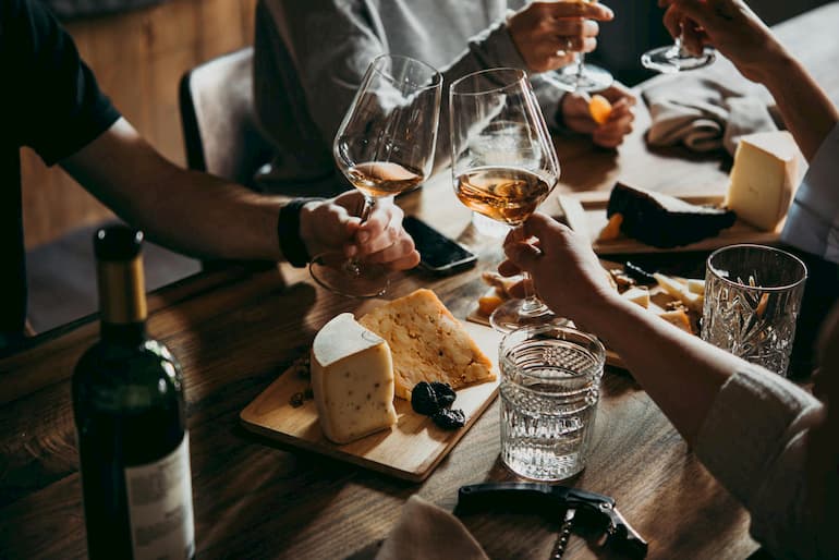 friends drinking organic wine