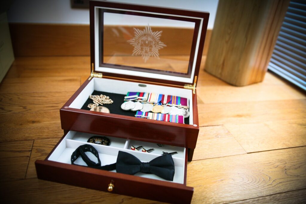 Wooden box for medals