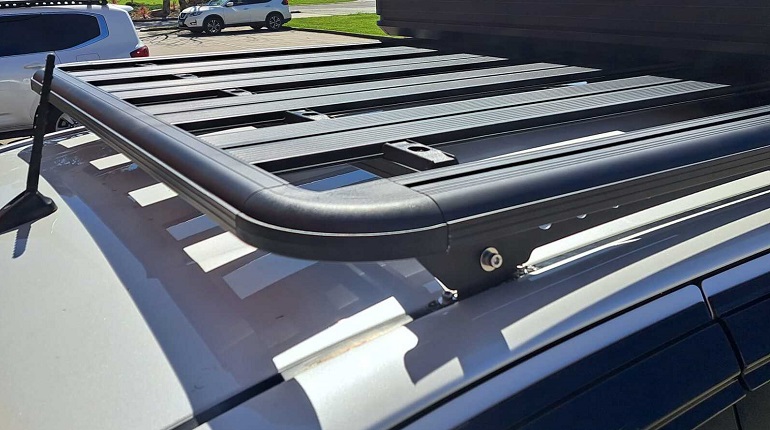 close up of roof racks for Toyota Hilux